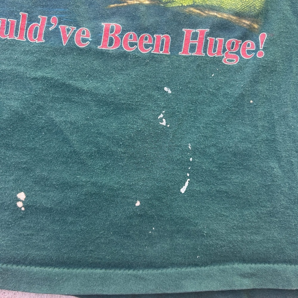 Vintage Budweiser Lizards Shirt XL Green 90s Anvil Single Stitch Distressed Rare - Picture 6 of 8